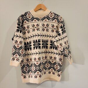 VTG 80s Sweater Fair Isle By Cut 4 U One Size Fits All